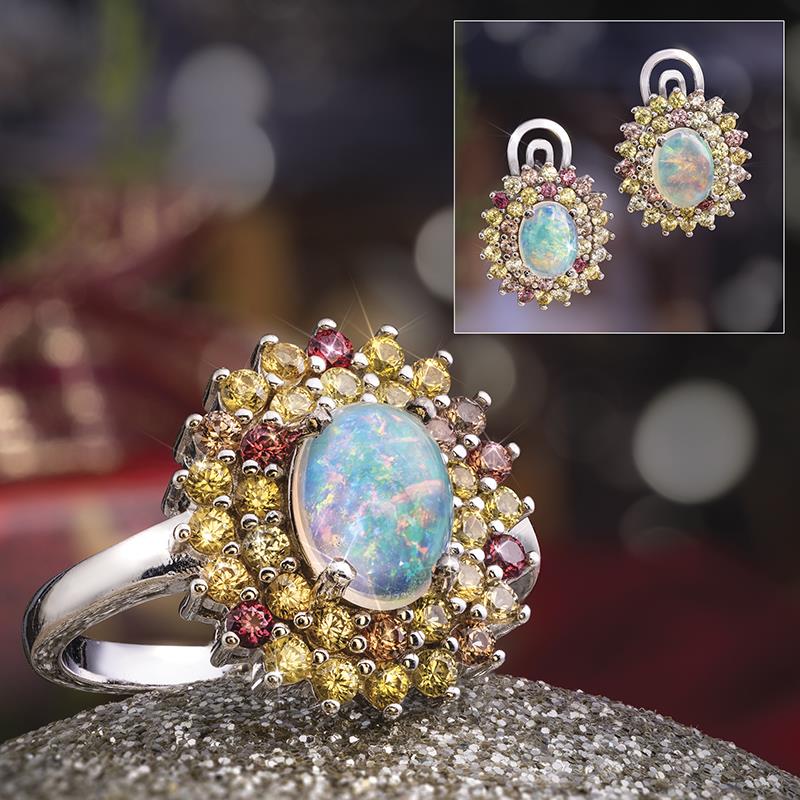 Rainbow Opal Ring & Earrings